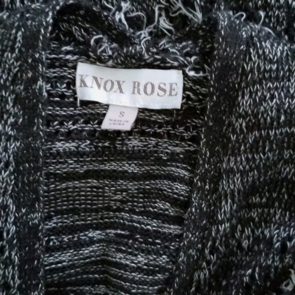 GYPSY BOHO Fringe Knit Cardigan Black Size S - Picture 5 of 9